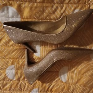 Michael Kors gold shimmer heels